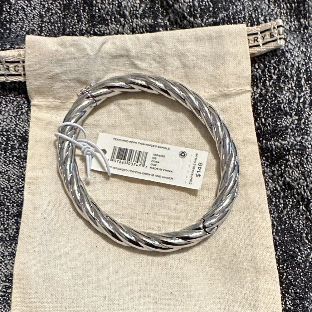 Tory Burch Silver Twisted Bangle - Picture 2 of 9